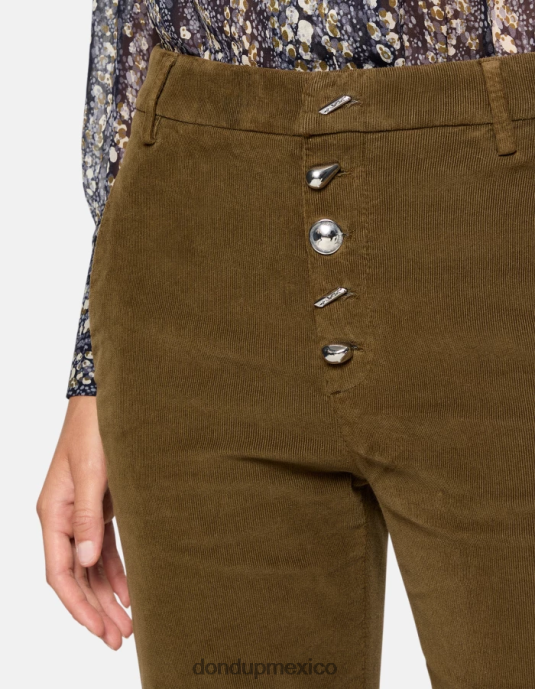 ejercito verde DONDUP mujer pantalones holgados de terciopelo nima vestir D0VXD134