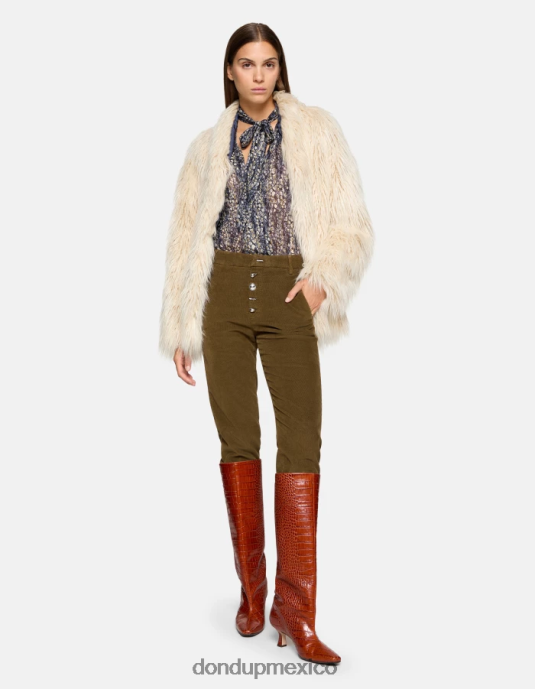 ejercito verde DONDUP mujer pantalones holgados de terciopelo nima vestir D0VXD134