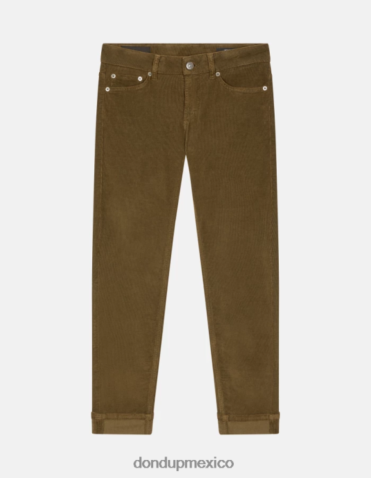 ejercito verde DONDUP mujer pantalones monroe ajustados de terciopelo vestir D0VXD13