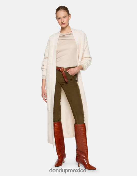 ejercito verde DONDUP mujer pantalones monroe ajustados de terciopelo vestir D0VXD13