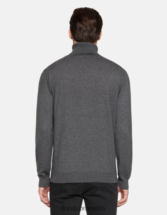 gris DONDUP hombres Jersey regular fit de cachemir y seda con cuello tipo polo vestir D0VXD867