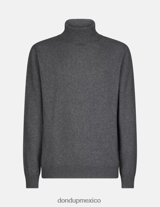 gris DONDUP hombres Jersey regular fit de cachemir y seda con cuello tipo polo vestir D0VXD867