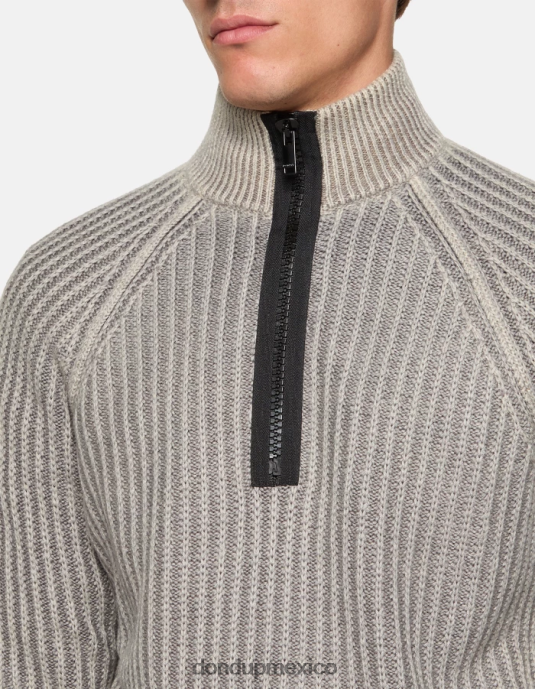 gris DONDUP hombres Jersey regular fit de lana con cuello alto vestir D0VXD866
