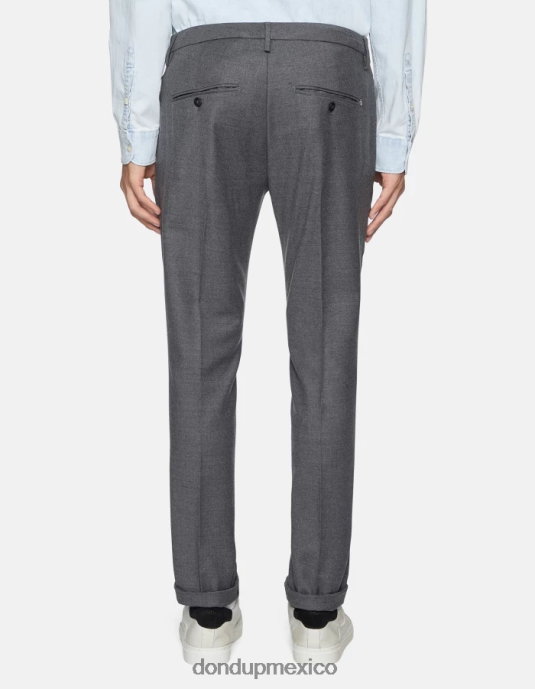 gris DONDUP hombres pantalones gaubert de franela slim vestir D0VXD784