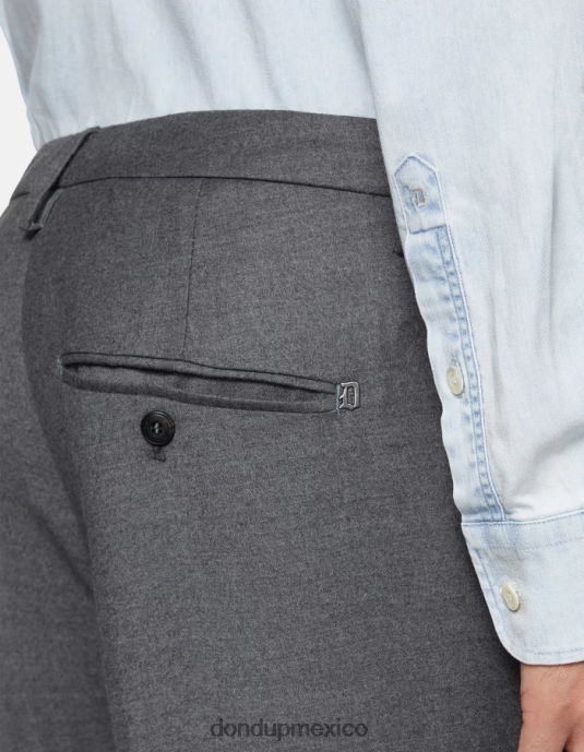 gris DONDUP hombres pantalones gaubert de franela slim vestir D0VXD784