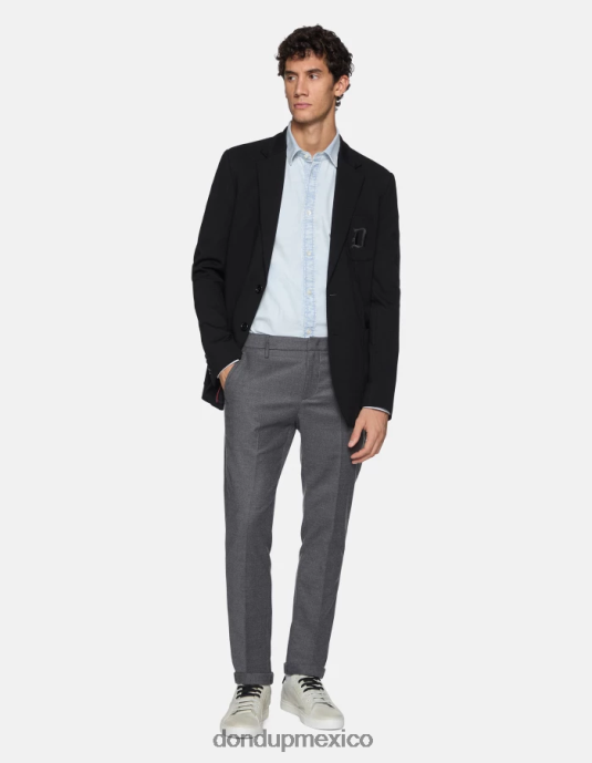 gris DONDUP hombres pantalones gaubert de franela slim vestir D0VXD784