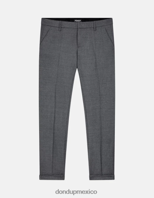 gris DONDUP hombres pantalones gaubert de franela slim vestir D0VXD784