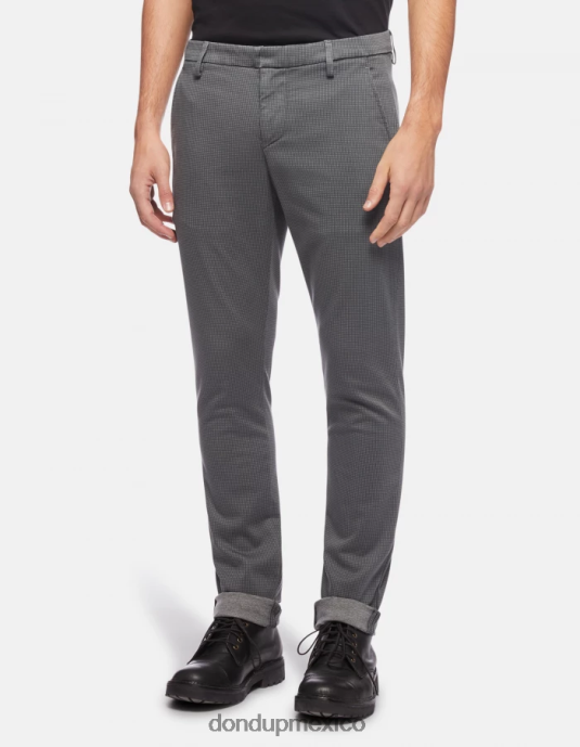 gris DONDUP hombres pantalones gaubert slim fit de algodón estampado vestir D0VXD773