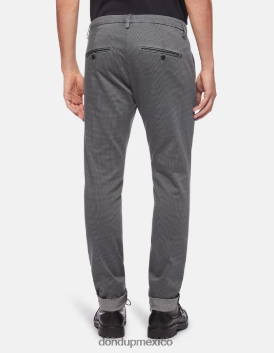 gris DONDUP hombres pantalones gaubert slim fit de algodón estampado vestir D0VXD773