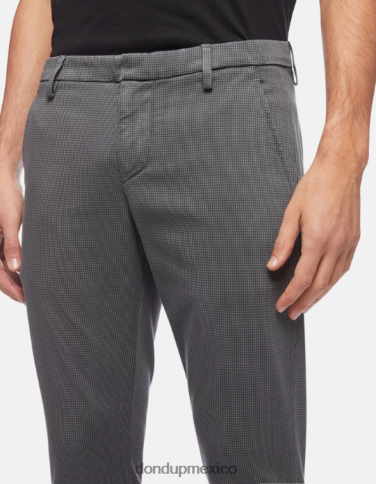 gris DONDUP hombres pantalones gaubert slim fit de algodón estampado vestir D0VXD773