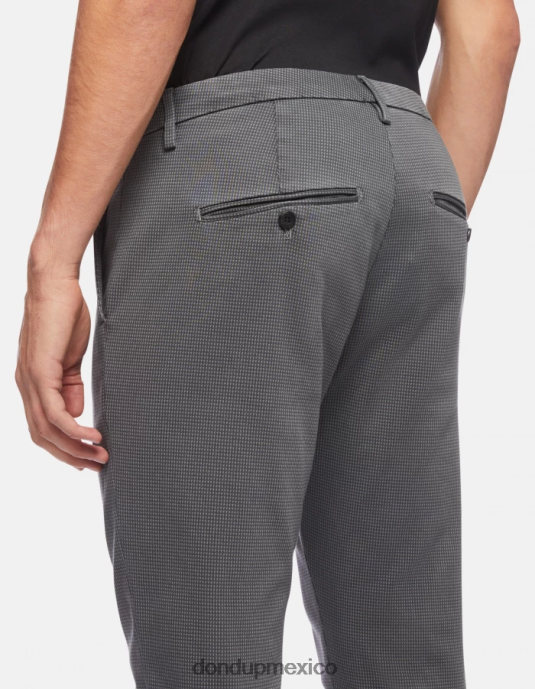 gris DONDUP hombres pantalones gaubert slim fit de algodón estampado vestir D0VXD773