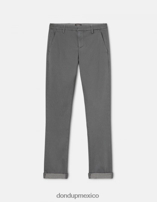 gris DONDUP hombres pantalones gaubert slim fit de algodón estampado vestir D0VXD773