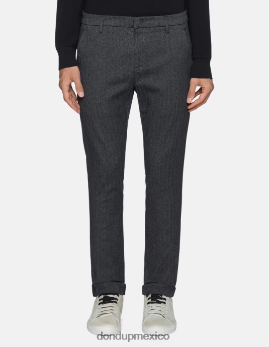 gris DONDUP hombres pantalones gaubert slim fit de algodón estampado vestir D0VXD783
