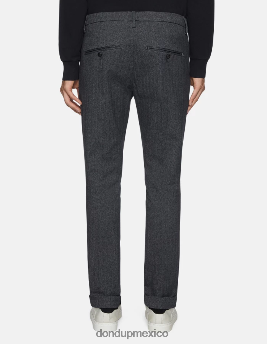 gris DONDUP hombres pantalones gaubert slim fit de algodón estampado vestir D0VXD783
