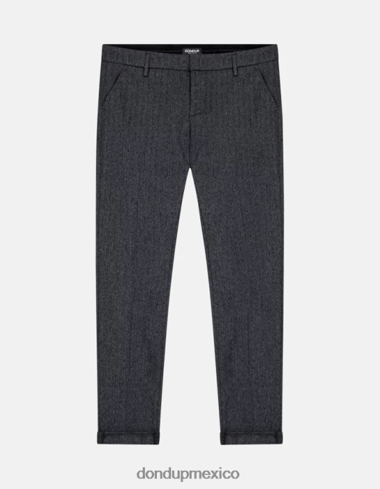 gris DONDUP hombres pantalones gaubert slim fit de algodón estampado vestir D0VXD783