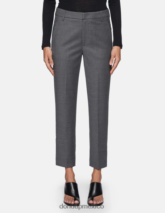 gris DONDUP mujer pantalones holgados de franela nima vestir D0VXD223