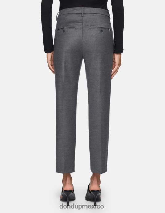 gris DONDUP mujer pantalones holgados de franela nima vestir D0VXD223