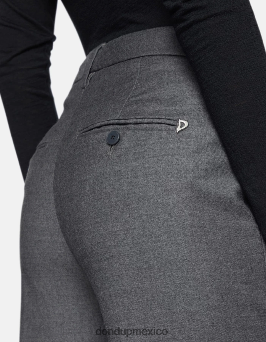 gris DONDUP mujer pantalones holgados de franela nima vestir D0VXD223