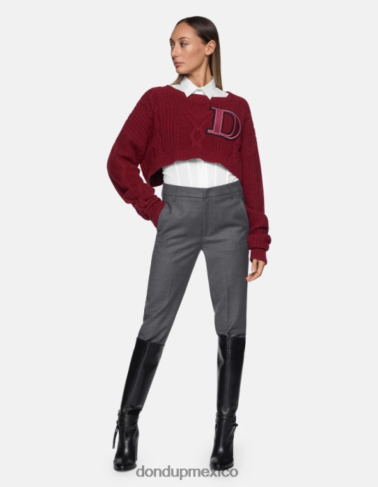 gris DONDUP mujer pantalones holgados de franela nima vestir D0VXD223