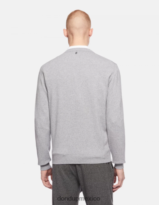 gris claro DONDUP hombres jersey de cachemir y seda con cuello redondo vestir D0VXD871