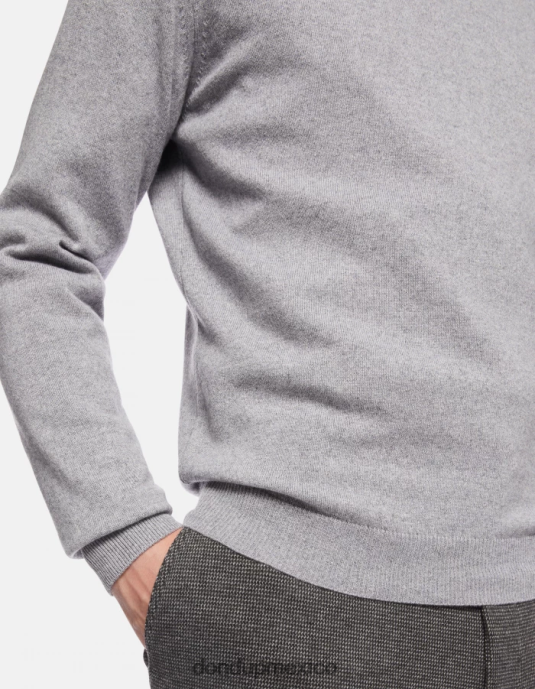 gris claro DONDUP hombres jersey de cachemir y seda con cuello redondo vestir D0VXD871