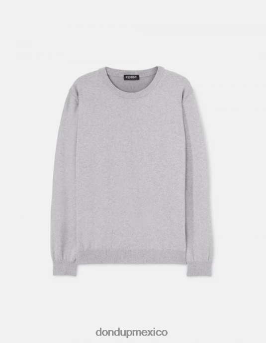 gris claro DONDUP hombres jersey de cachemir y seda con cuello redondo vestir D0VXD871