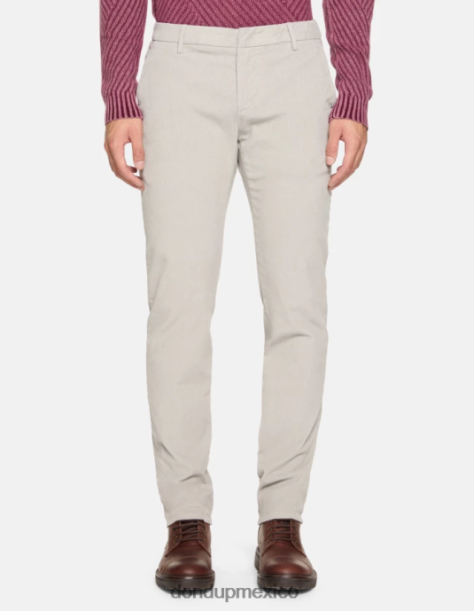 gris claro DONDUP hombres pantalones Spiritissimo de terciopelo regular fit vestir D0VXD718