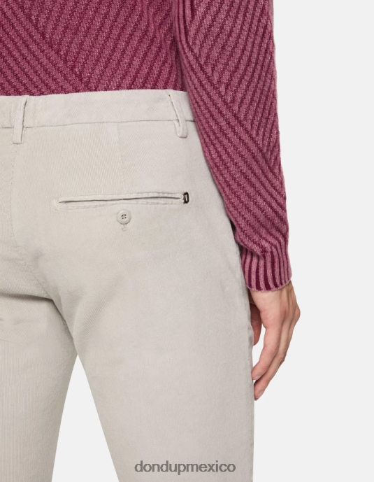 gris claro DONDUP hombres pantalones Spiritissimo de terciopelo regular fit vestir D0VXD718