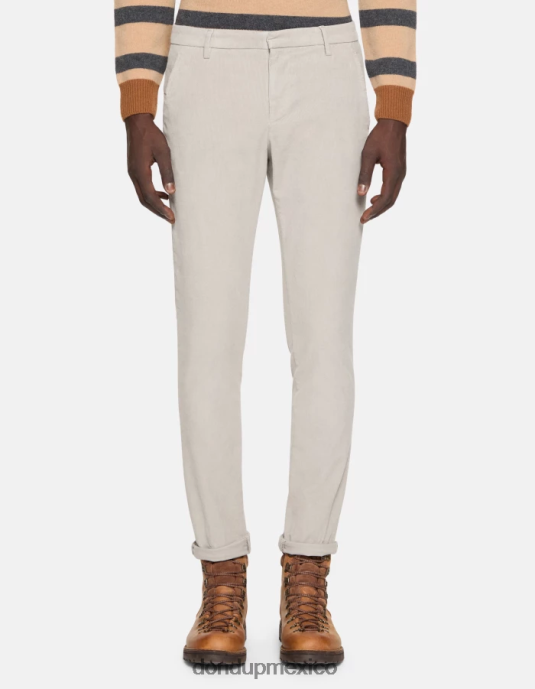 gris claro DONDUP hombres pantalones gaubert slim de terciopelo vestir D0VXD768