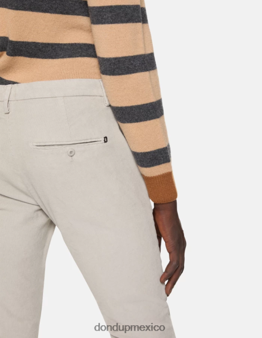 gris claro DONDUP hombres pantalones gaubert slim de terciopelo vestir D0VXD768