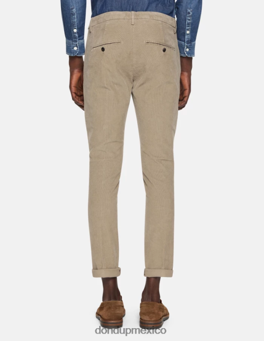 gris pardo DONDUP hombres pantalones gaubert slim de terciopelo vestir D0VXD762