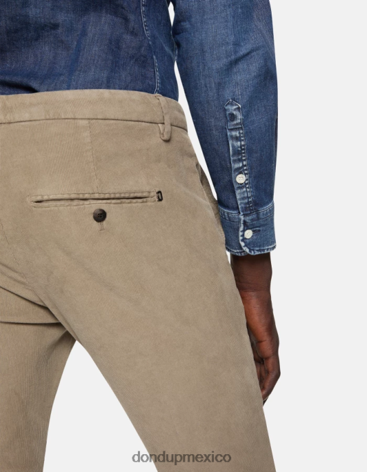 gris pardo DONDUP hombres pantalones gaubert slim de terciopelo vestir D0VXD762