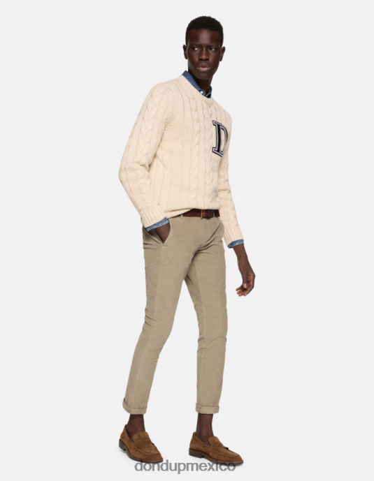gris pardo DONDUP hombres pantalones gaubert slim de terciopelo vestir D0VXD762