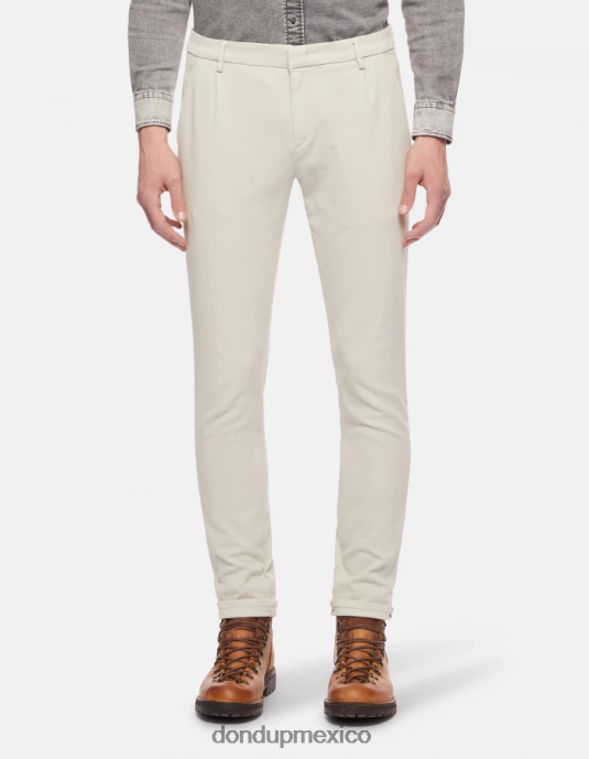 yeso DONDUP hombres pantalones gaubert slim fit de algodón con pinzas vestir D0VXD722