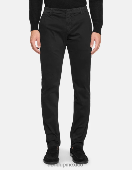 negro DONDUP hombres pantalones Spiritissimo de algodón regular fit vestir D0VXD755