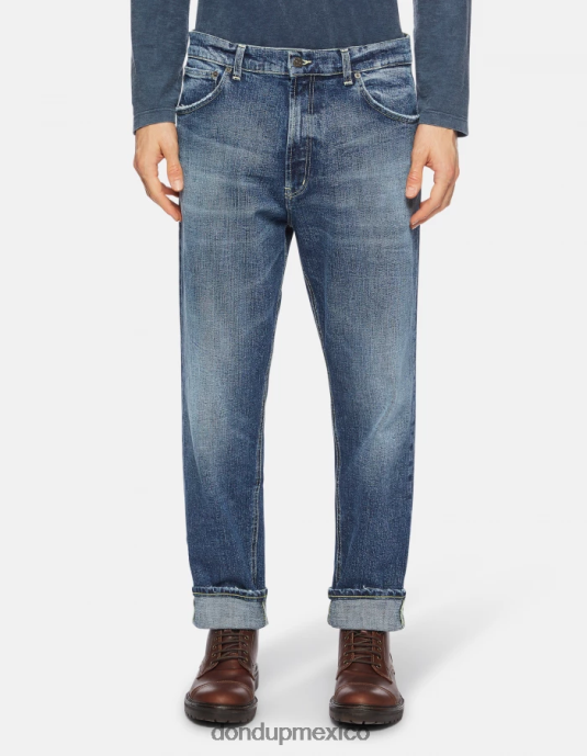 azul DONDUP hombres Vaqueros paco holgados en denim elástico vestir D0VXD618