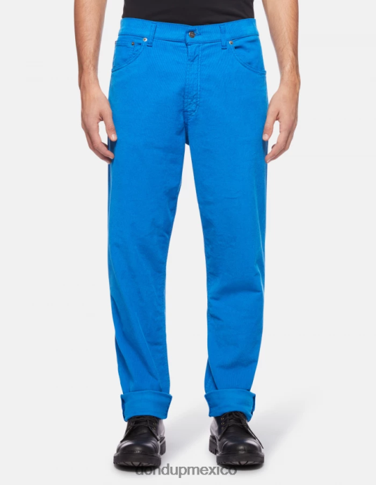 turquesa DONDUP hombres pantalones paco holgados de terciopelo de 34 pulgadas vestir D0VXD580