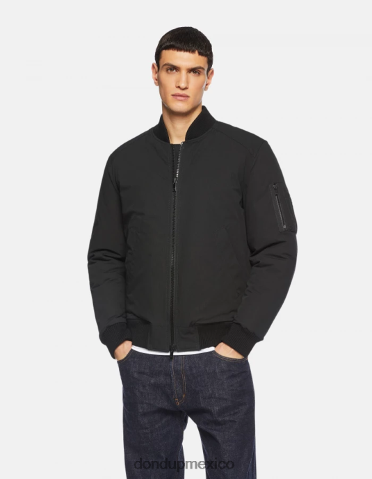 negro DONDUP hombres cazadora bomber regular fit de tejido técnico vestir D0VXD906