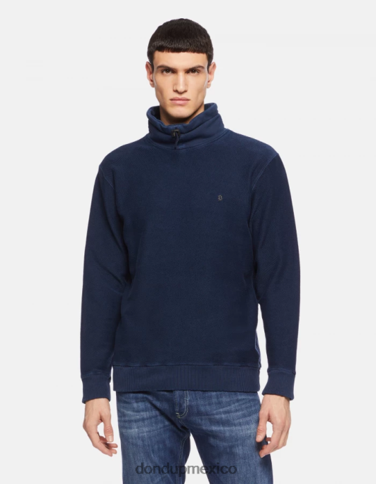 Azul marino DONDUP hombres sudadera regular fit con cuello alto vestir D0VXD825