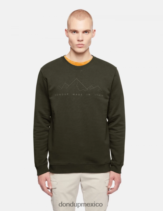 asfalto DONDUP hombres sudadera regular fit con cuello redondo vestir D0VXD848