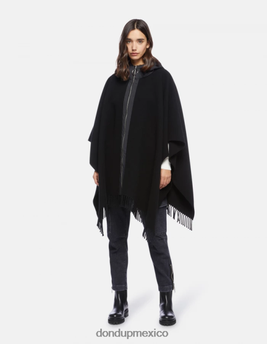 negro DONDUP mujer capa de lana y nailon accesorios D0VXD471
