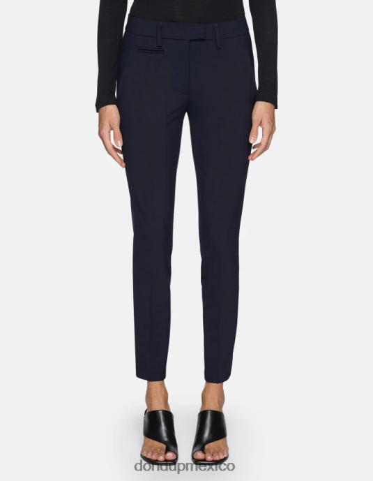 Azul marino DONDUP mujer pantalones slim fit perfectos de lana vestir D0VXD183