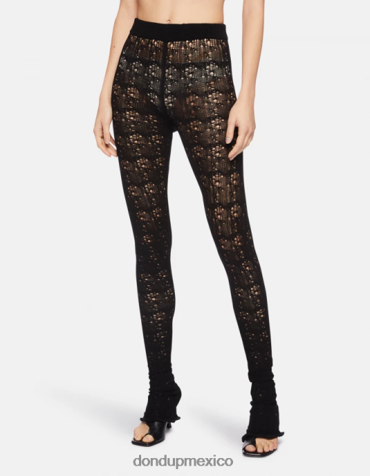 negro DONDUP mujer pantalones de encaje súper ajustados vestir D0VXD172