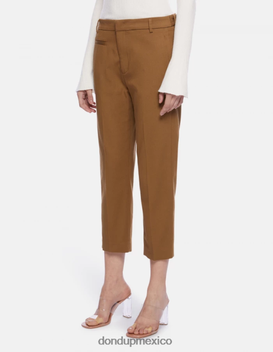 kaki DONDUP mujer pantalones carrot fit de algodón ariel vestir D0VXD201