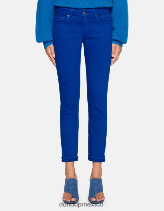 azul real DONDUP mujer Vaqueros Monroe ajustados en denim elástico Bull vestir D0VXD25