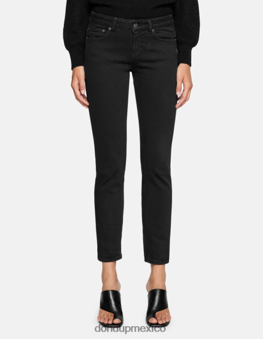 negro DONDUP mujer Vaqueros Monroe ajustados en denim elástico Bull vestir D0VXD23