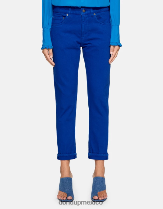 azul real DONDUP mujer Vaqueros Mila carrot fit en denim bull elástico vestir D0VXD50