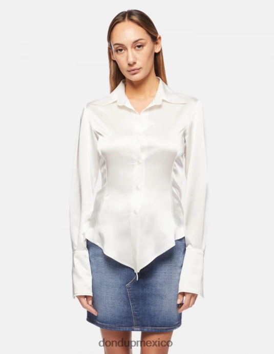 alabastro DONDUP mujer camisa ajustada de satén vestir D0VXD254