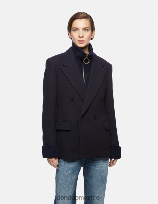 Azul marino DONDUP mujer blazer de tela con doble botonadura vestir D0VXD395