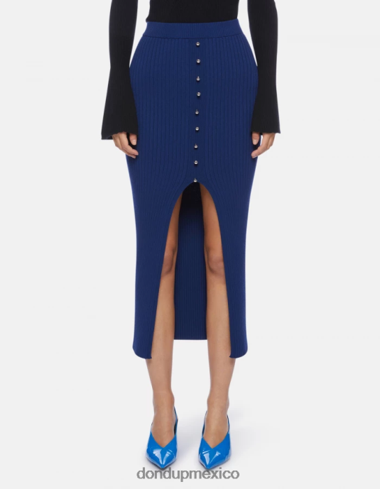 azul DONDUP mujer falda midi de viscosa vestir D0VXD406